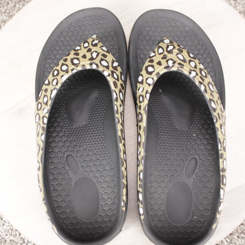Spenco Fusion 2 Comfort Sandals Womens 11 Black Leopard Orthotic - Picture 8 of 9